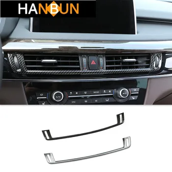 

Carbon Fiber Color Center Console Air Conditioning Outlet Cover Trim Strip For BMW X5 F15 X6 F16 2014-18 Interior Accessories