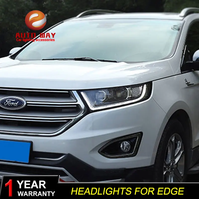 Автомобильный Стайлинг чехол для Ford Edge фары светодиодный 2015-2018 DRL Объектив с