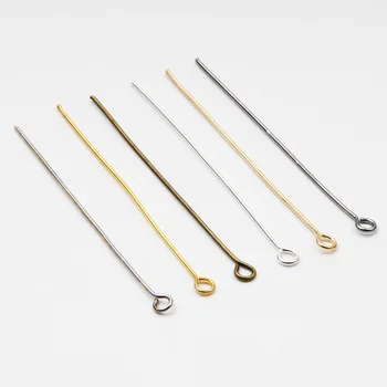 

200pcs Metal Eye Head Pins 20 25 30 35 40 45 50 mm Eye Pins For Diy Jewelry Making Findings Accessories Wholesale Supplies