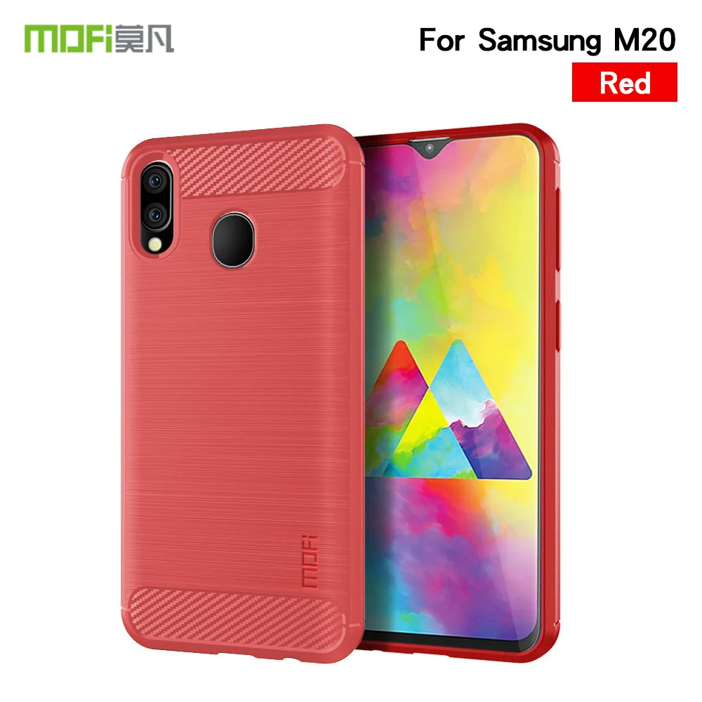 Красный Чехол MOFI для samsung Galaxy M20, чехлы из ТПУ для samsung Galaxy M20, высококачественный мягкий ТПУ, задняя крышка, чехол для телефона - Цвет: Красный