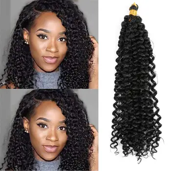 

Mtmei Hair 14 Inch Afro Kinky Curly Hair Bundles With Closure Water Wave Hair Bundles Synthetic Braiding Hair Extensions