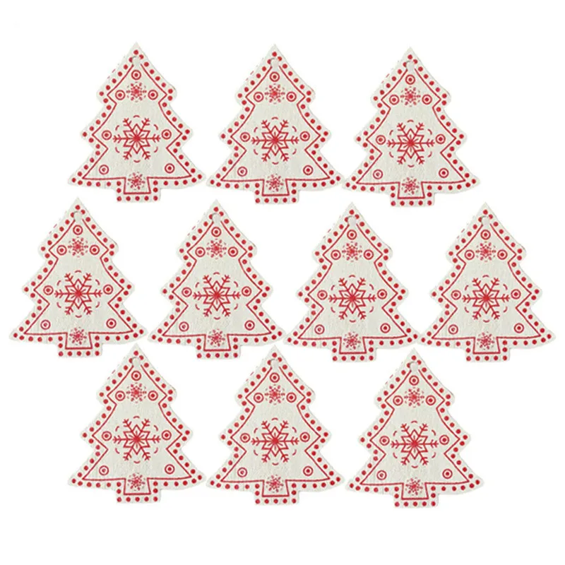 10 шт., 5 см, новогодние украшения из натурального дерева, рождественские Подвесные Подарки, декор для рождественской елки, украшение для дома, свадьбы, Navidad