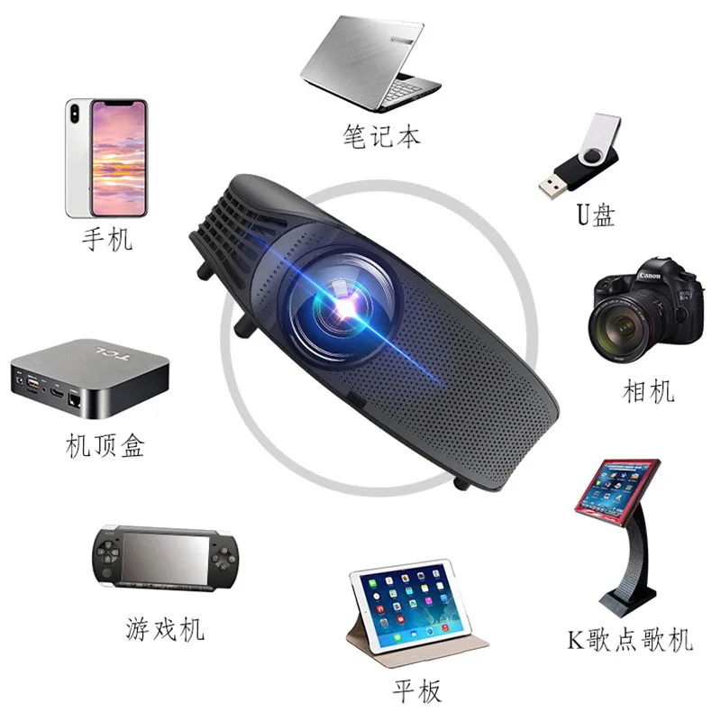 

New Style Yg660 for Home & Office Use Projector Wireless Smart WiFi Mobile Phone Screen High-definition 1080P Projector