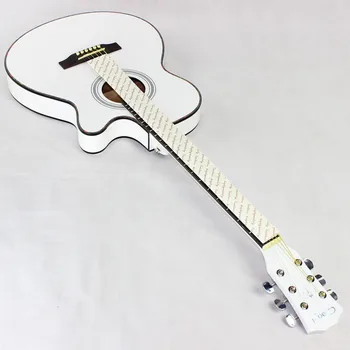 

40-Inch Folk Guitar Wood Guitar Ultra-Thin Barrel Body Jita White BOY 'S And GIRL 'S Guitar Wholesale