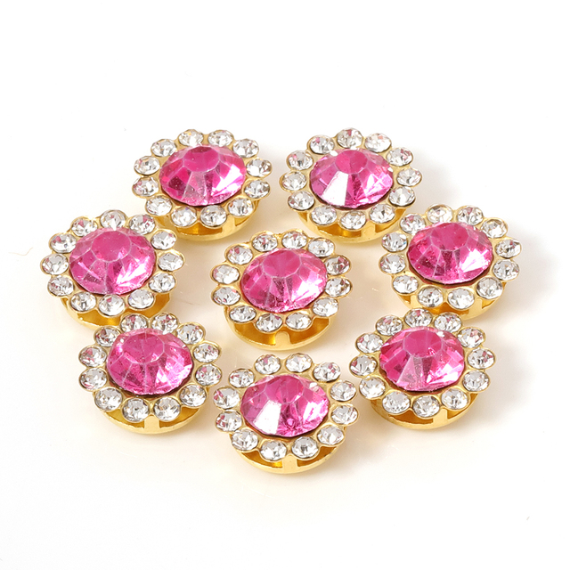 Glass Rhinestones Beads Czech Crystal Stones Gold Base Cabochon Sew on Beads for Bows DIY Jewelry Making Hair Accessories