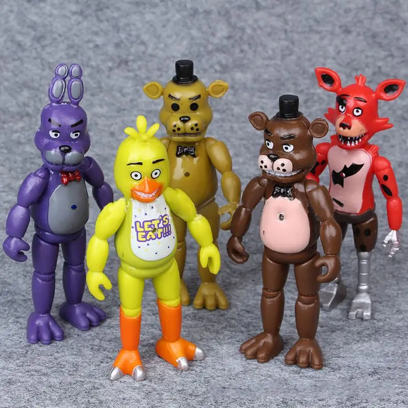 

5 Pcs Five Nights At Freddy's FNAF 6'' Action Figures with Light Toys Gifts Garage Kits Doll Decoration