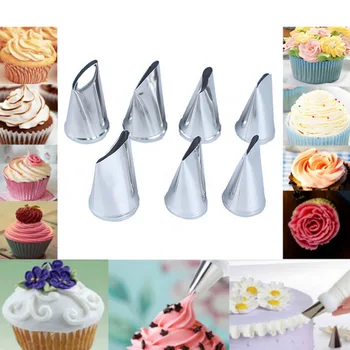 

New 5pcs Rose Petal Metal Cream Tips Cake Decorating Tools Steel Icing Piping Nozzles Cake Cream Decorating Cupcake Pastry Tool