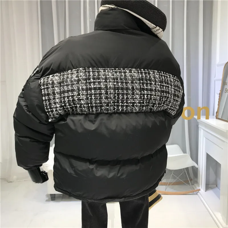 Корейский стиль, женские куртки и парки, на молнии, с широкой талией, пэтчворк, толстые, повседневные, Chaquetas Mujer Invierno