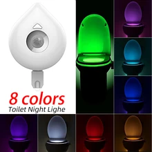 DIDIHOU Туалет светильник Смарт движения Сенсор сиденье для унитаза Ночной светильник 8 цветов Сменные Водонепроницаемый Туалет лампы