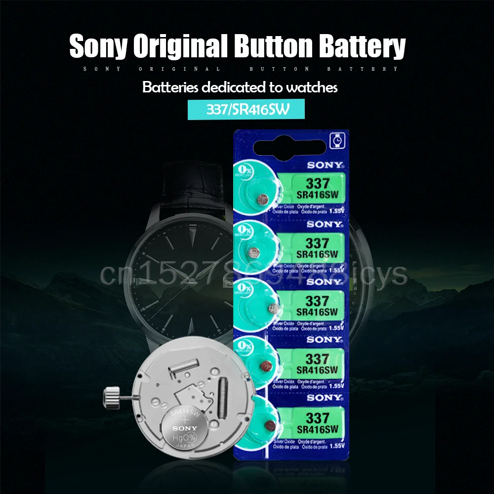 10PCS Sony Original 337 SR416SW SR416 LR416 V337 GP337 1.55V Silver Oxide Battery For Watch Hearing Aid Toys Button Cell Coin coin battery