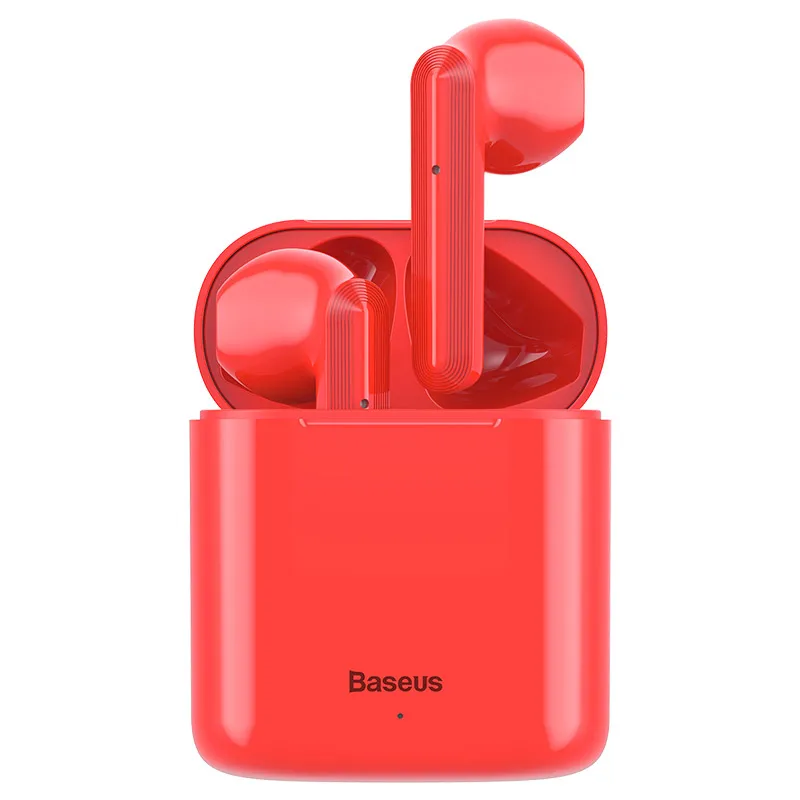 Беспроводные наушники Baseus W09 TWS с Bluetooth, интеллектуальное сенсорное управление, беспроводные наушники TWS со стереозвуком, звук басов, Смарт соединение - Цвет: RED
