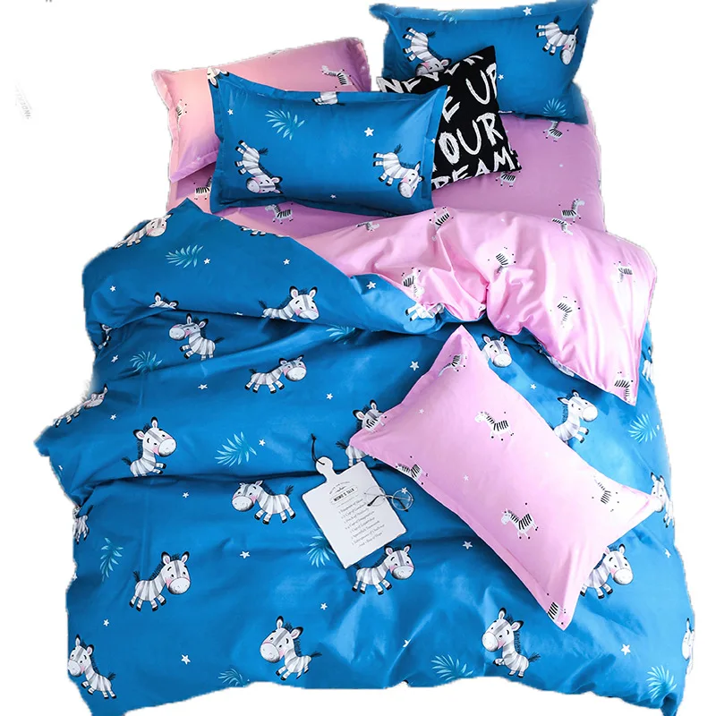 

Home Textile Christmas Gifts Bedding Set 3/4pc Family Set (Duvet Cover + Bed Flat Sheet + Pillow Case) Twin Full Queen King Size