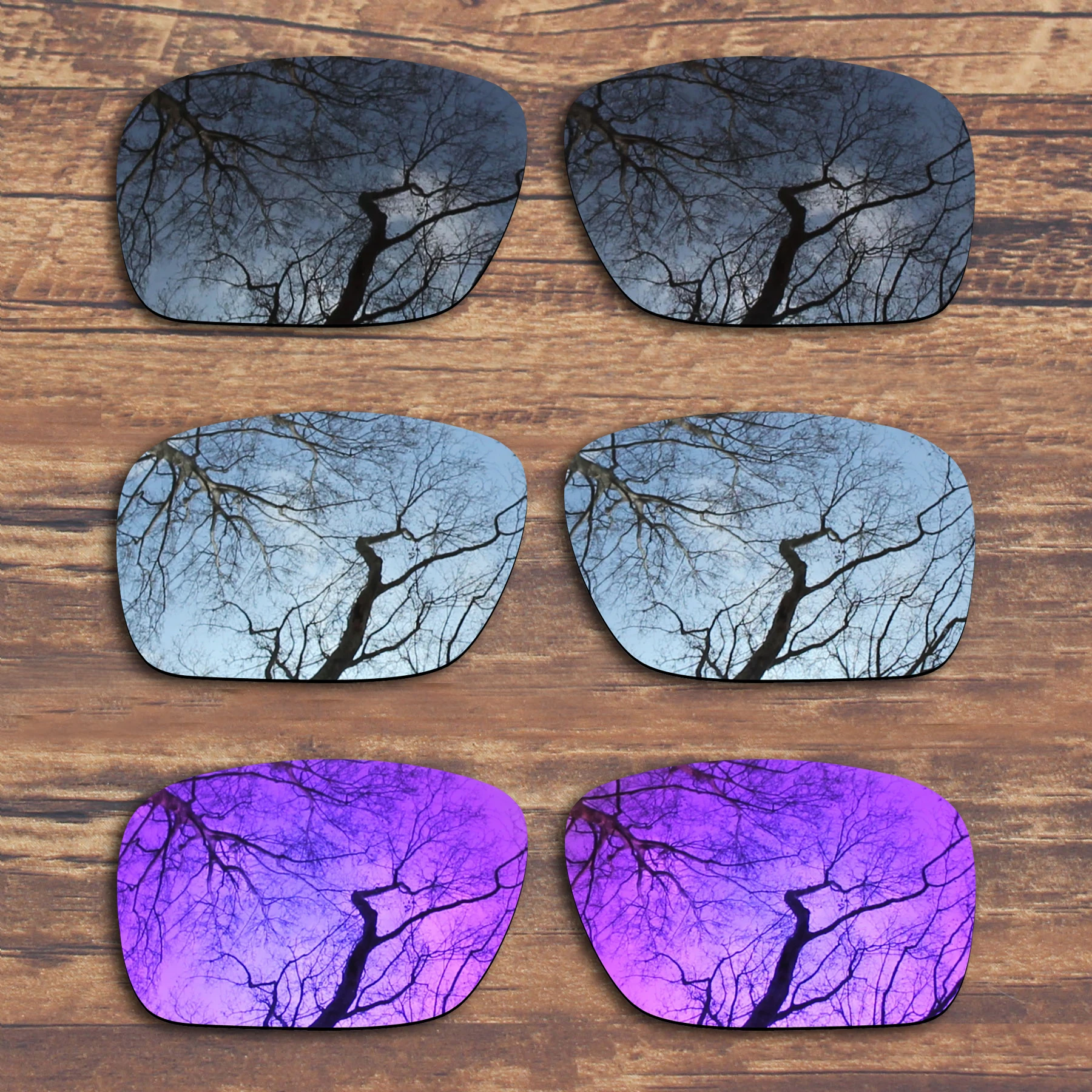 

Millerswap 3 Pairs Black.Silver.Purple Polarized Replacement Lenses for Oakley Holbrook OO9102 Sunglasses