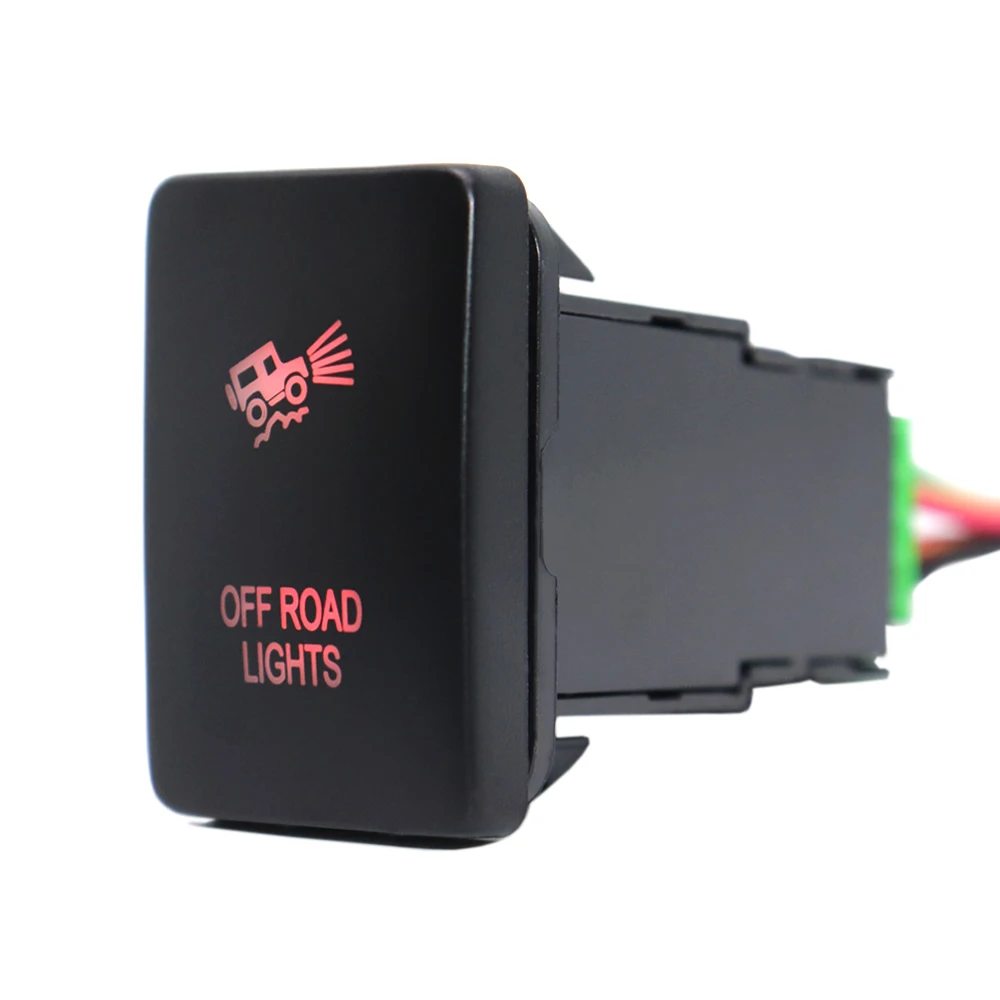 12V Off Road Luci Di Bar Push Button Switch Led Rosso Luci Con Connettore Del Cavo Per Toyota Hilux Prado Highlander Landcruiser Rav4