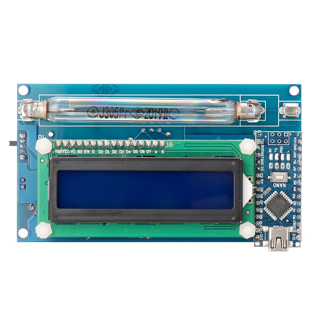 

Assembled DIY Geiger Counter Kit Module Nuclear Radiation Detector with LCD Display GC-1602-NANO