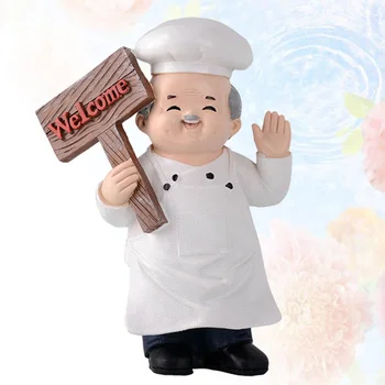

Resin Ornament Chef Decorative Ornaments Mini Sculpture Craft for Bar Home Cafe Shop Decor