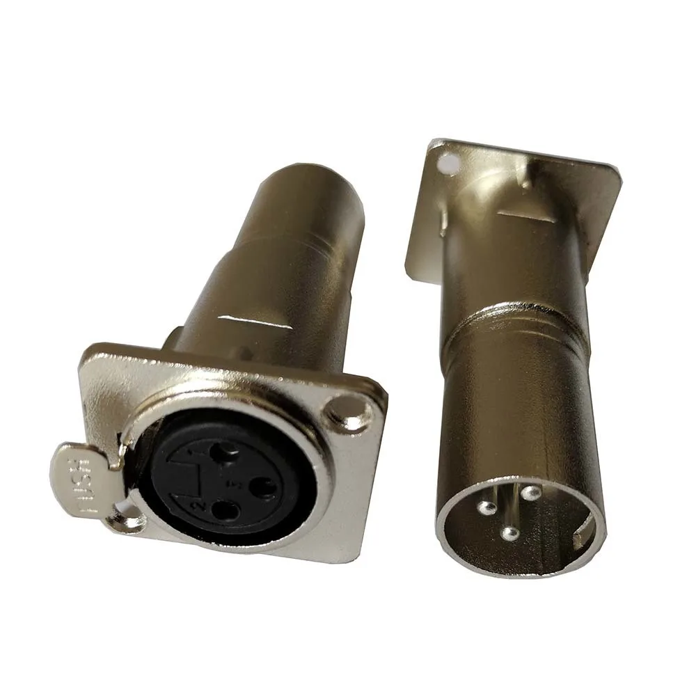 

High quality 20pcs/lot Brand New Genuine KUILONG NA3FDM 3 Pin XLR Female to XLR Male FeedThru Adapter For D Panel Mounting