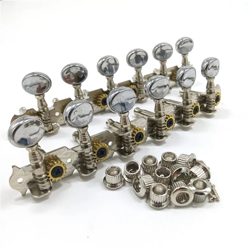 Afinador de Cordas Acessórios de Guitarra com Botão 6r6l com Cabeças de Máquina de 12 Cromado Conjunto Cordas Redondo - Image 4