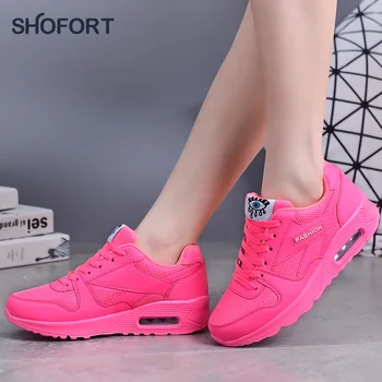 

SHOFORT Fashion Women Shoes Casual Sneakers Running Sports Shoes Thick Bottom Lace-up Platform Shoes Spring Zapatos De Mujer