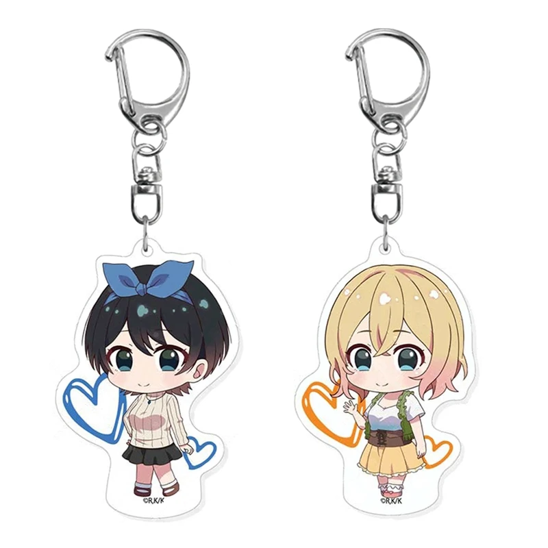 Cartoon Anime Cosplay Figure Acrylic Keychain Rent A Girlfriend Mizuhara Chizuru Sumi Ruka Keyring Bag Pendant Keychain Toy Gift