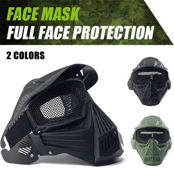 

Tactical Full Face Mask Hunting Headgear Mask with Safety Goggles Airsoft Paintball Protective Mask CS Military Safety Masks