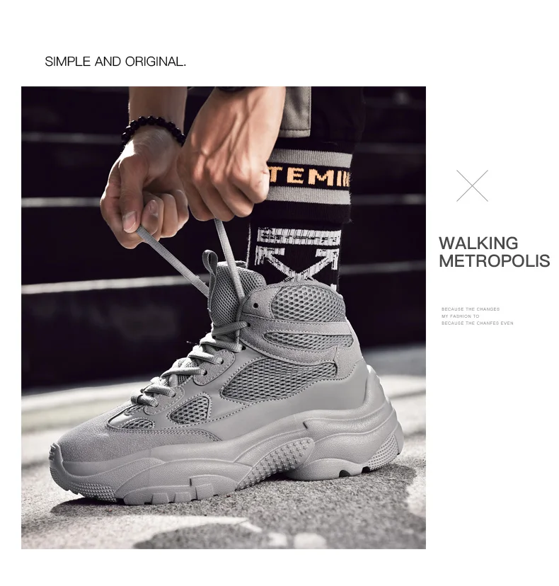 men's tide shoes new high-heeled Korean fashion sports casual Gao Bang plate man shoes SIZE39-44