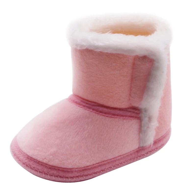 Обувь для маленьких девочек; зимние ботинки; теплые кожаные ботинки на меху для малышей; водонепроницаемые ботинки для младенцев; обувь для мальчиков; нескользящая обувь - Цвет: P