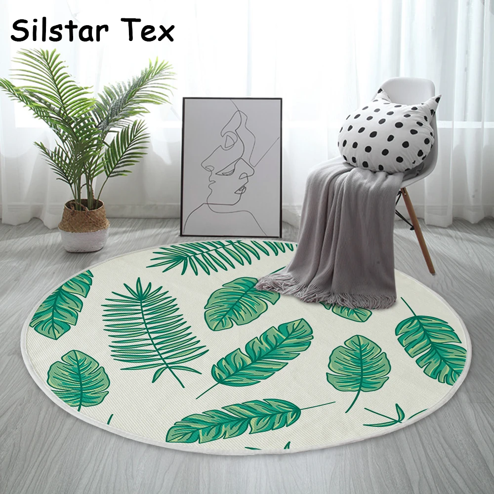 Круглый хлопковый коврик Silstar Tex тканый простой стильный ковер с зелеными