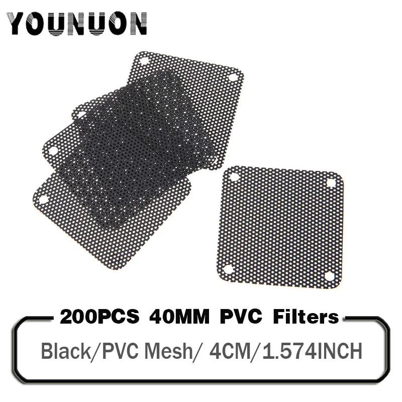 

Фильтры для охлаждающих вентиляторов YOUNUON 40x40 мм 4 см 40 мм, сетчатые фильтры от пыли из ПВХ для охлаждающих вентиляторов, компьютерных вентиляторов, 200 шт.