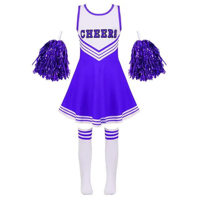 23 Available dance, skaters White Halter Youth Cheerleading Team Uniform -