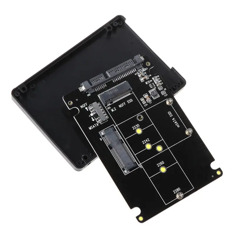 OOTDTY 2в1 MSATA/M.2 NGFF к SATA3 адаптер карты корпус коробка для 2," SSD ПК компьютер