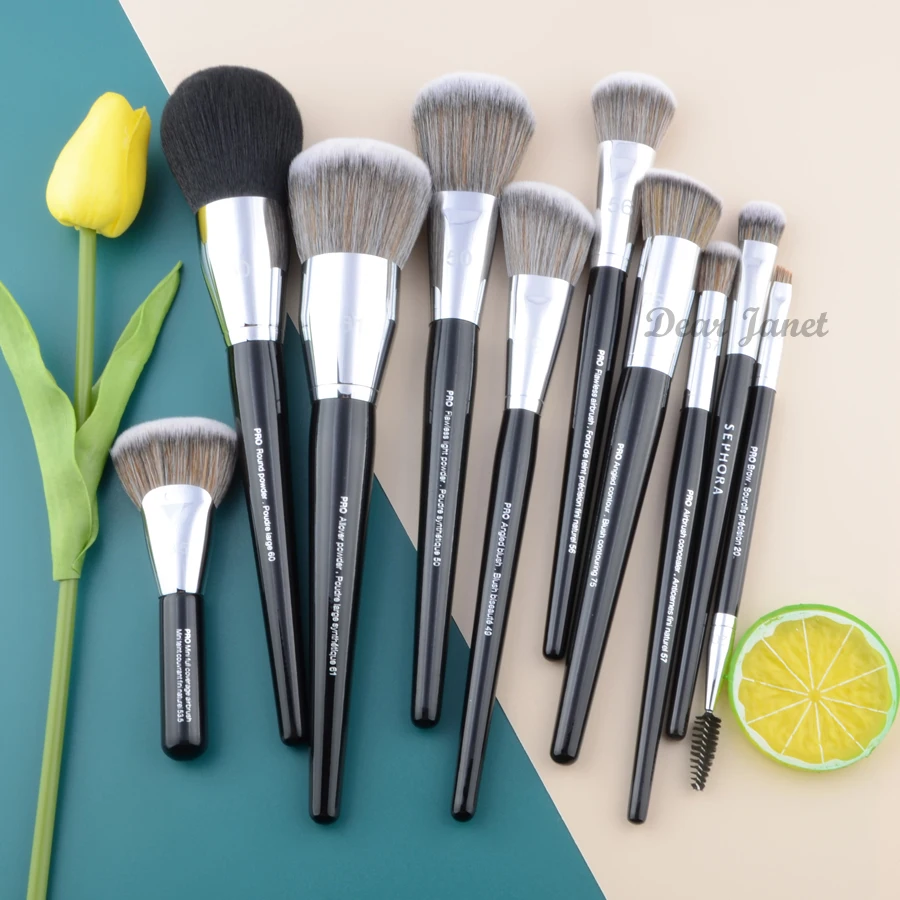 Professional Makeup brushes Big allover Powder Contour Foundation Fan sculpting Precision angled Blusher Kabuki airbrush Make up