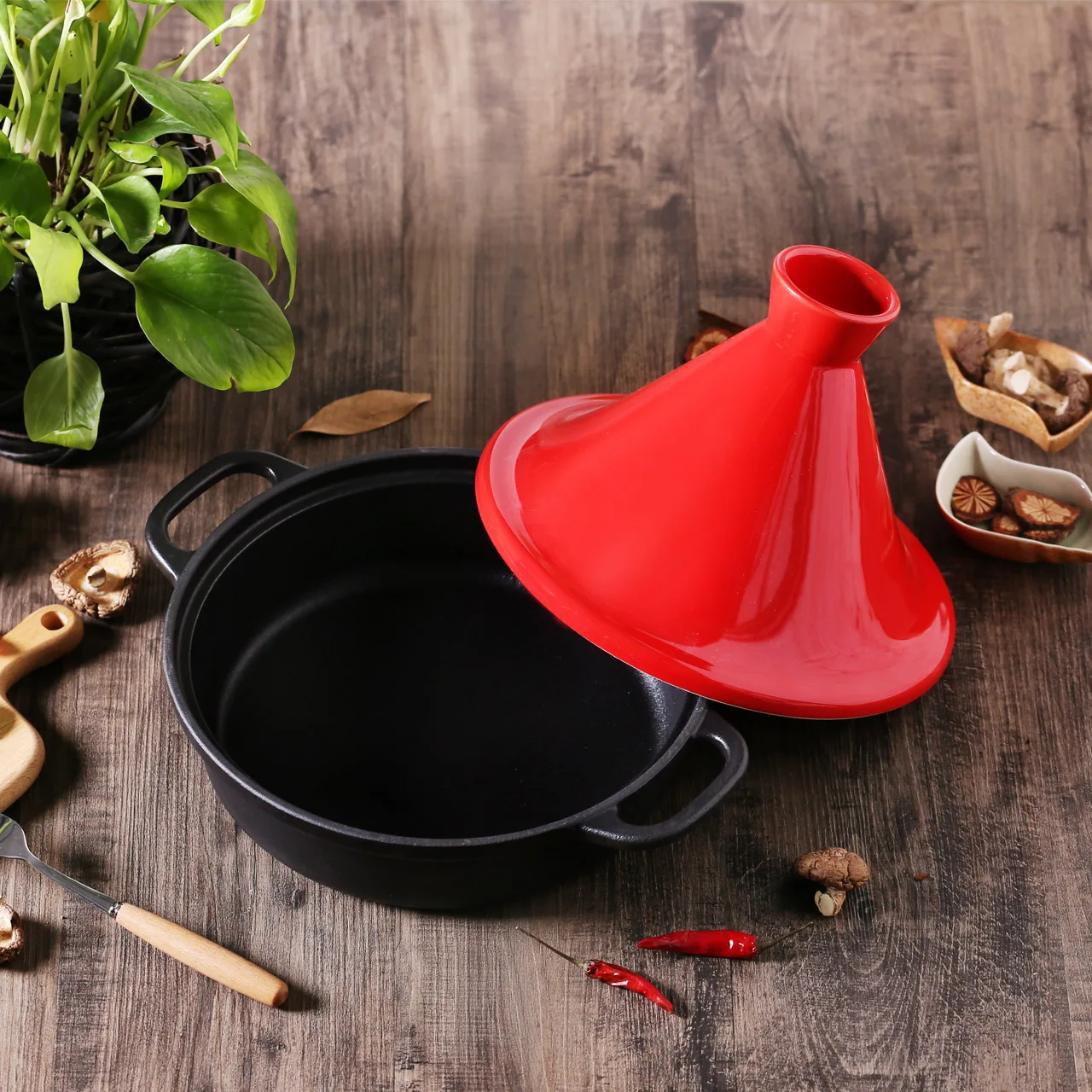 Tagine pot чугунная Эмаль Кастрюля для индукционной плиты 26 см Бытовая Керамическая
