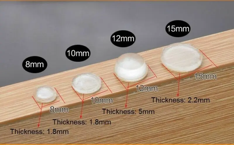 Cabinet Door Bumper silicone door stoppers Of various size Of silicone material For kitchen cabinet self-adhesive damper pad For door stopper 30-100PCS