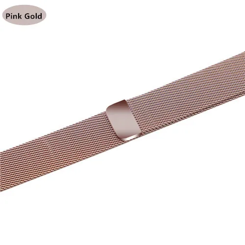 Ремешок для apple watch band Milanese Loop apple watch 4 3 band iwatch band 42 мм 38 мм correa 44 мм/40 мм pulseira ремешок для часов браслет - Цвет ремешка: Pink gold
