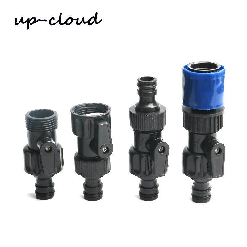 

1PC plastic garden quick connector with valve harden watering hose extend connector prolong hose switch