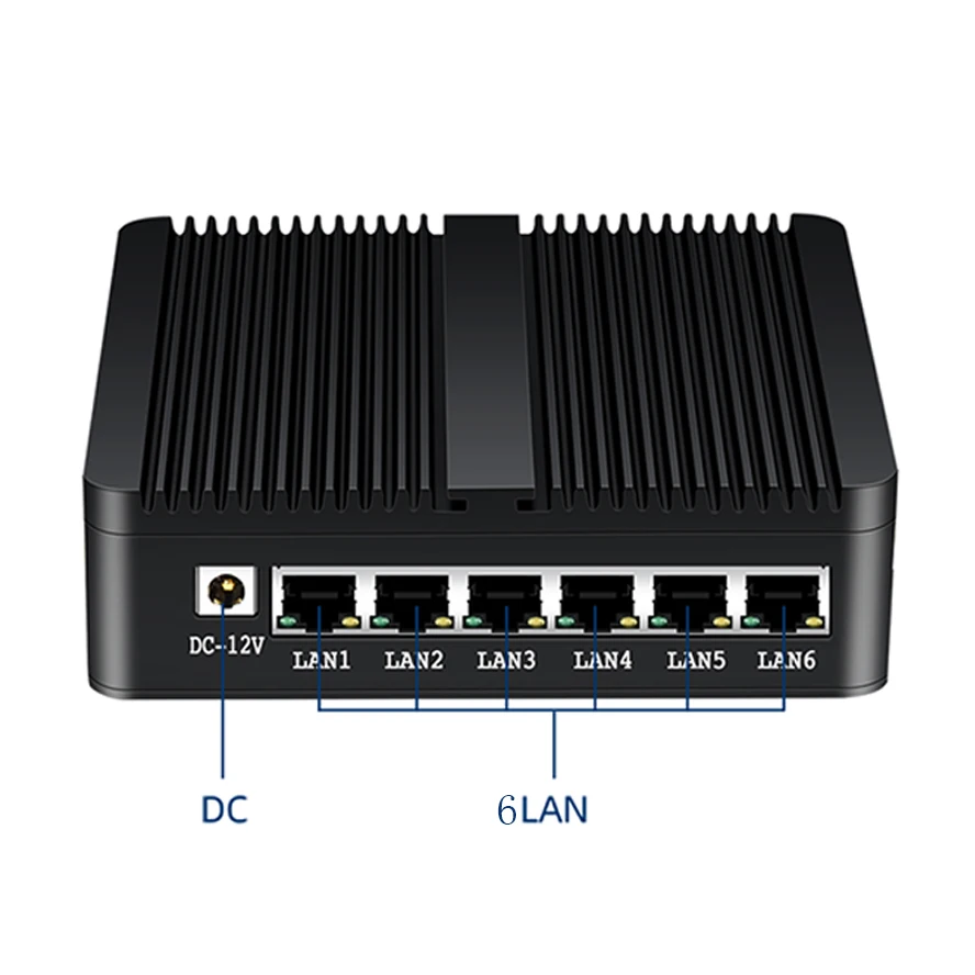 Xcy безвентиляторный мини-ПК Intel Celeron Core j1900 6lan Minipc Linux Compute Stick настольный компьютер Pfsense Карманный Micro Tv Box Portatil