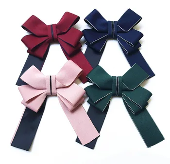 

New Vintage Fabric Cloth Art Large Bowtie Brooch Bow Tie Collar Pin and Brooches Shirt Dress Cravat Gifts for Women Accessories