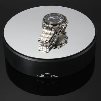 

Rotary Display Stand Mirror Surface 360 Degree Adjustable Rotating Speed Turntable Jewelry Holder