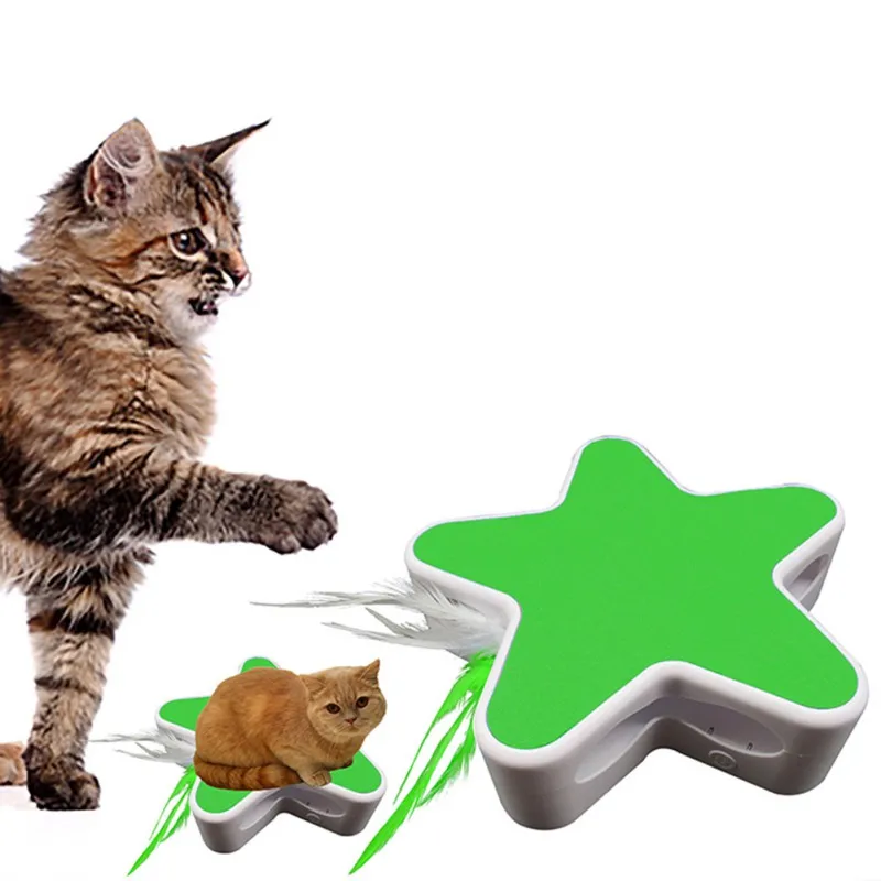 Интерактивные игрушки для кошек головоломка Звезда Форма игрушка для Kitty время автоматический вращающийся на 360 градусов