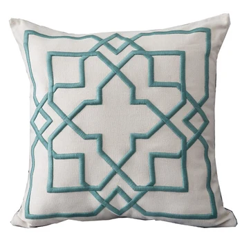 

Cushion Cover Decorative Pillow Case Modern Luxury Simple 3D Geometric Linen Thread Embroidery Sofa Chair Coussin Decor