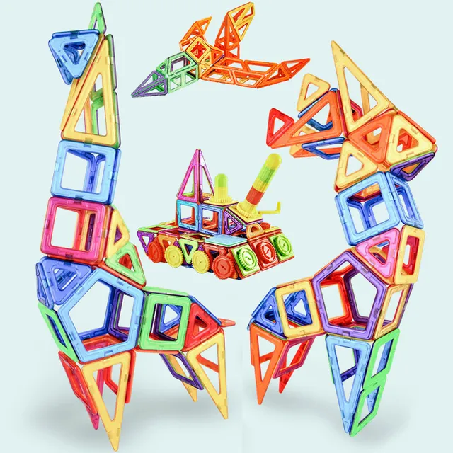 ZKZC 21-180pcs Big Size Magnetic Designer Magnet Building Blocks Construction Set Magnetic Bircks DIY Toys For Children Gifts 3