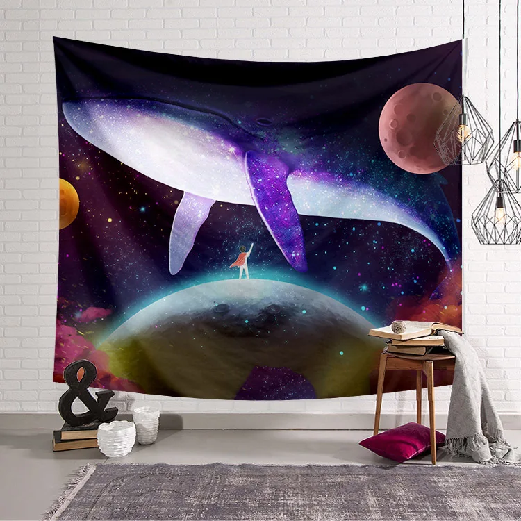 3D Whale Tapestry Fabric Decor blanket Yoga Travel Sleeping Mat Large 150x130cm Beach Towel Carpet Wall Rug Animal Tapestry Home
