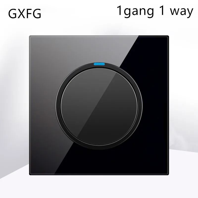 GXFG 86 Тип 1 2 3 4 банда 1 2way панель из алюминиевого сплава переключатель разъем светодиодный для Северной Европы промышленности немецкий Великобритания французский светильник - Цвет: 1 gang 1way