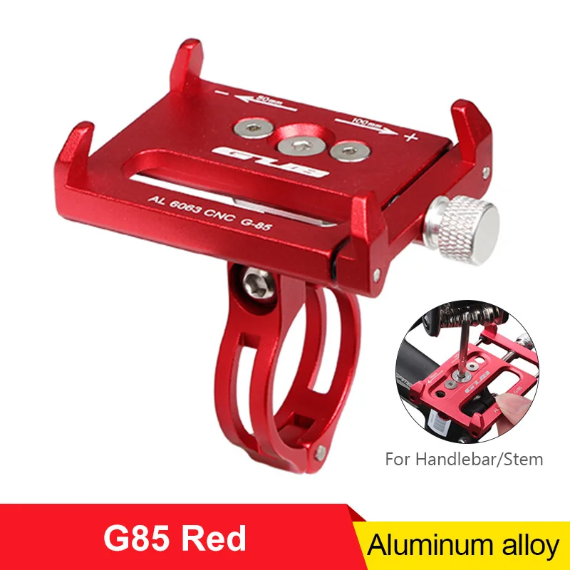 G85 Red Алюминиевый держатель для телефона для велосипеда MTB Горный Дорожный мотоцикл универсальная подставка для руля для 3," до 7,5" смартфонов gps - Цвет: G85 Red