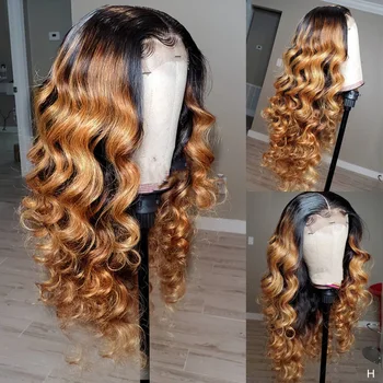 

Glueless Brazilian Loose Wave Wig 13x4 Colored Human Hair Wigs Ombre Blonde Lace Front Human Hair Wig Natural Remy