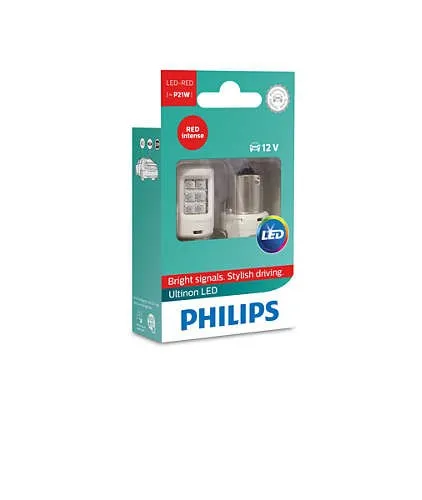  Lamp P21W 12V-LED (BA15s) 1.9W RED Ultinon LED (the pack. 2 pieces) PHILIPS 11498ULRX2 - 10000008061239