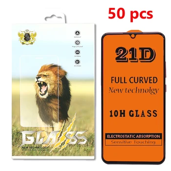

50pcs 21D Tempered Glass Full Cover For VIVO Y7s Y11 Y17 Y90 V17 Pro X27 Z1X Z5X S1 U1 U3 U10 IQ003 9H Screen Protector With Box