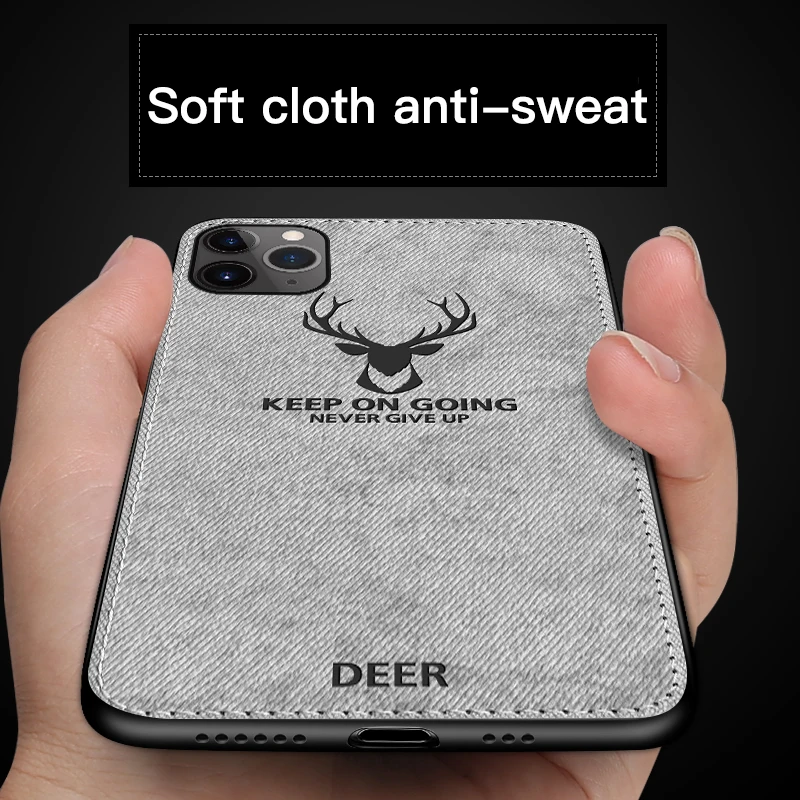 

Ultra-thin Christmas Deer Cloth Phone Case For iPhone 11 Pro Xsmax XS XR X 8 7 6 s Plus Luxuy Batman Silicone Fabric Cover Coque