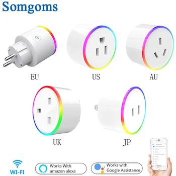 

EU US UK AU Wifi Smart Home Outlet Plug Socket Tuya APP Voice Remote Control RGB Wireless Power Socket Support Alexa Google Home